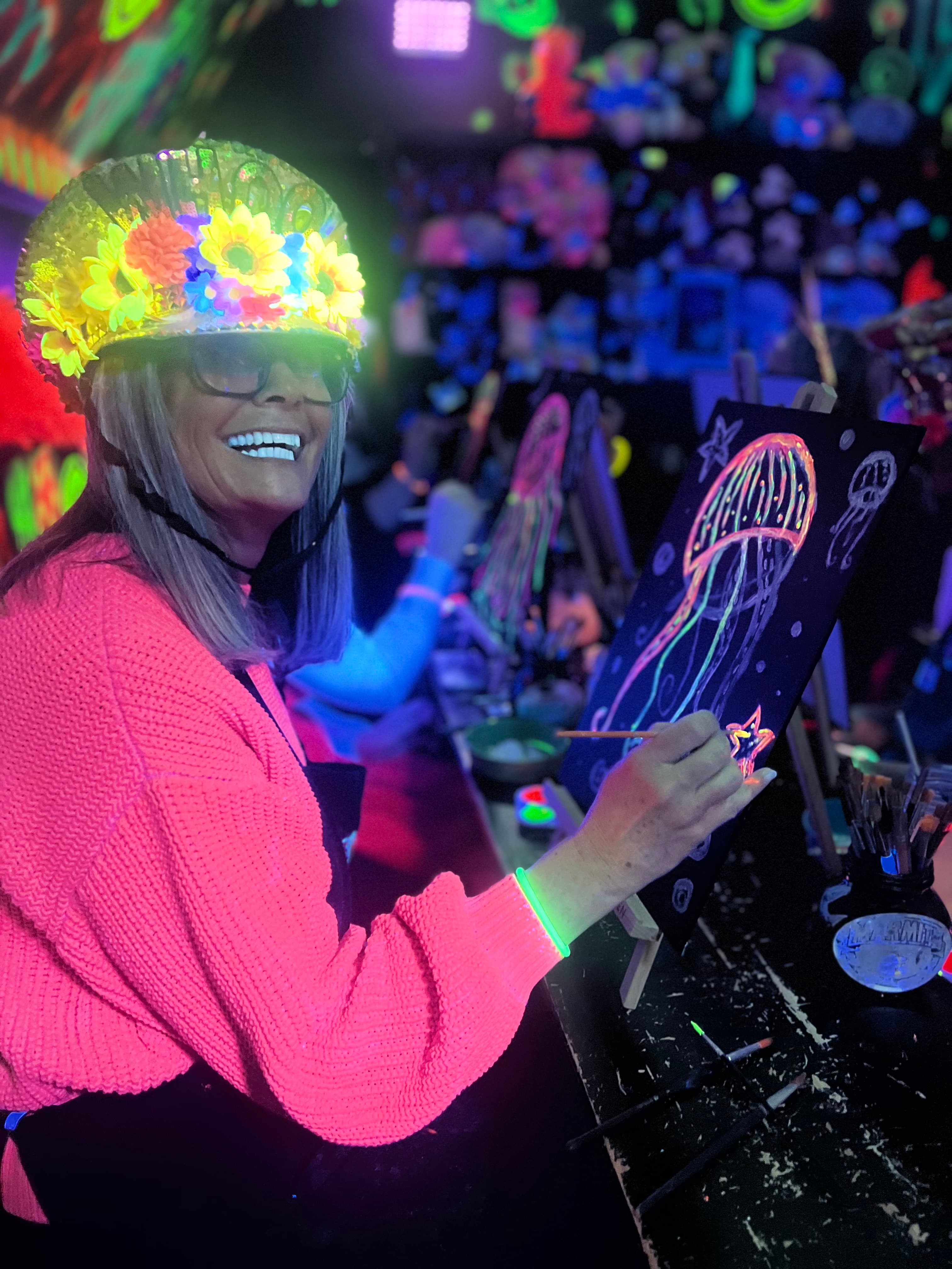 UV canvas painting at art-ful pottery café