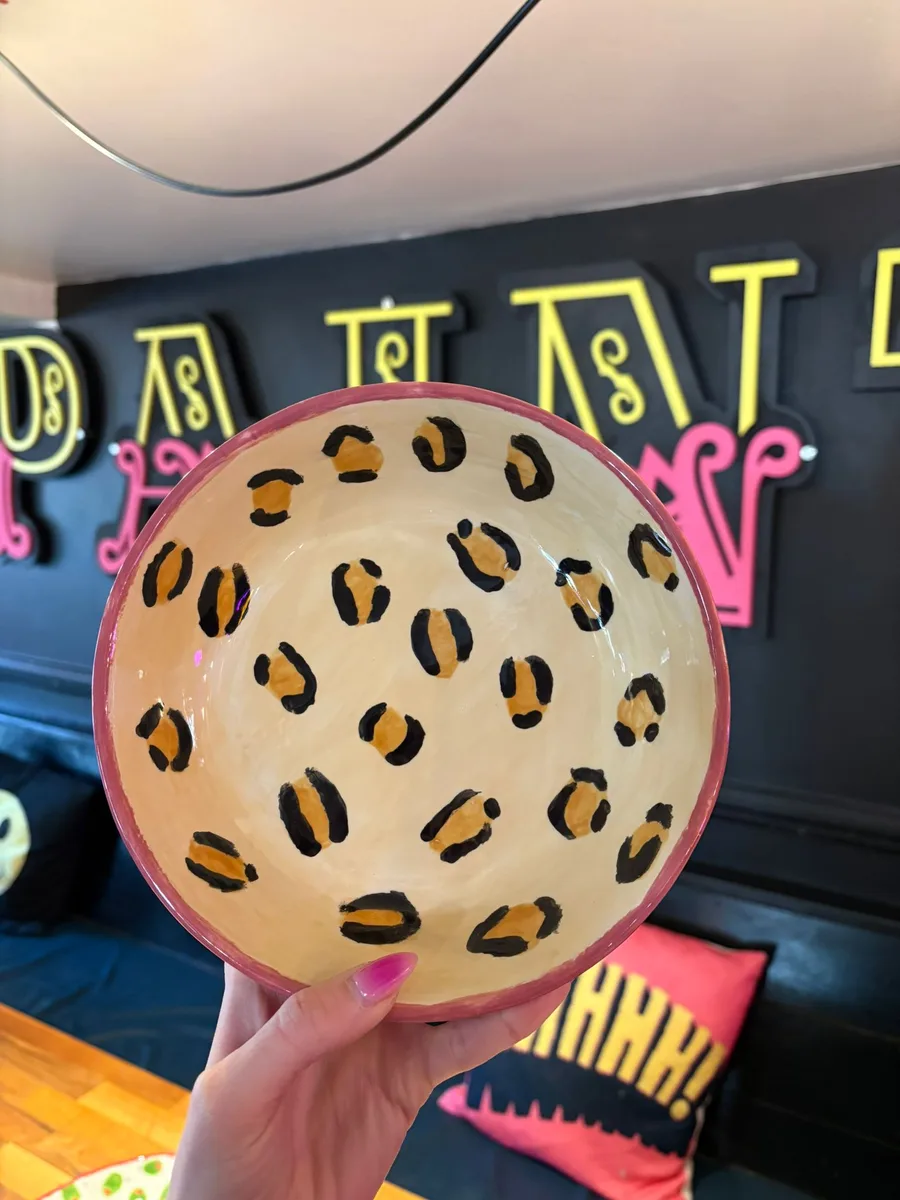 Leopard print bowl painted at art-ful